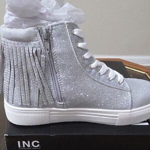 INC International Concepts Kids Silver Fringe Sneakers